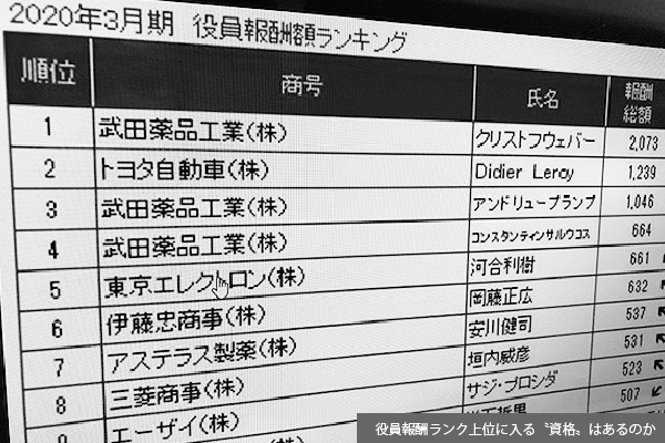 第121回　役員報酬ランク上位に名を連ねる武田トップら